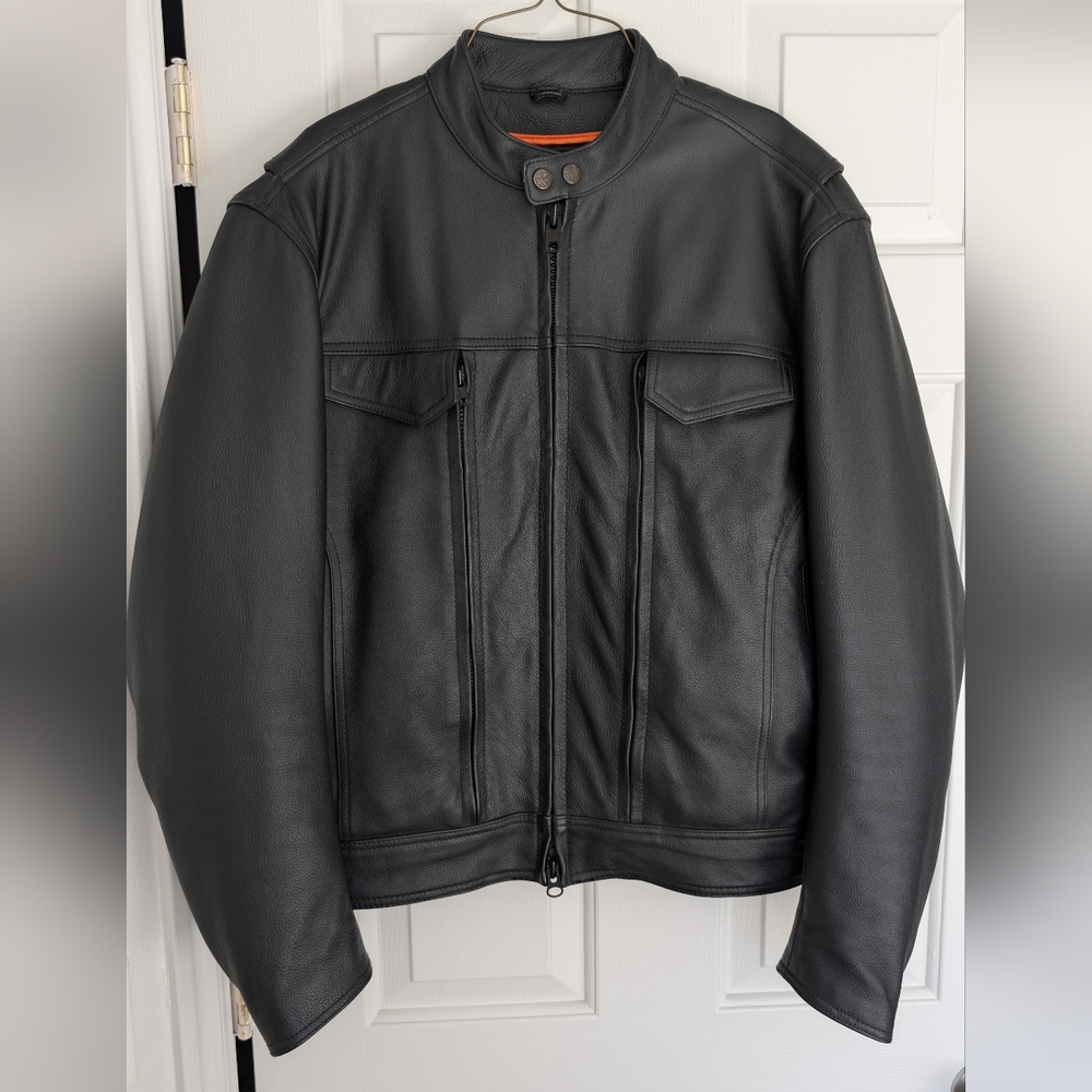 First Classics Men's Genuine Leather Motorcycle Jacket Size M